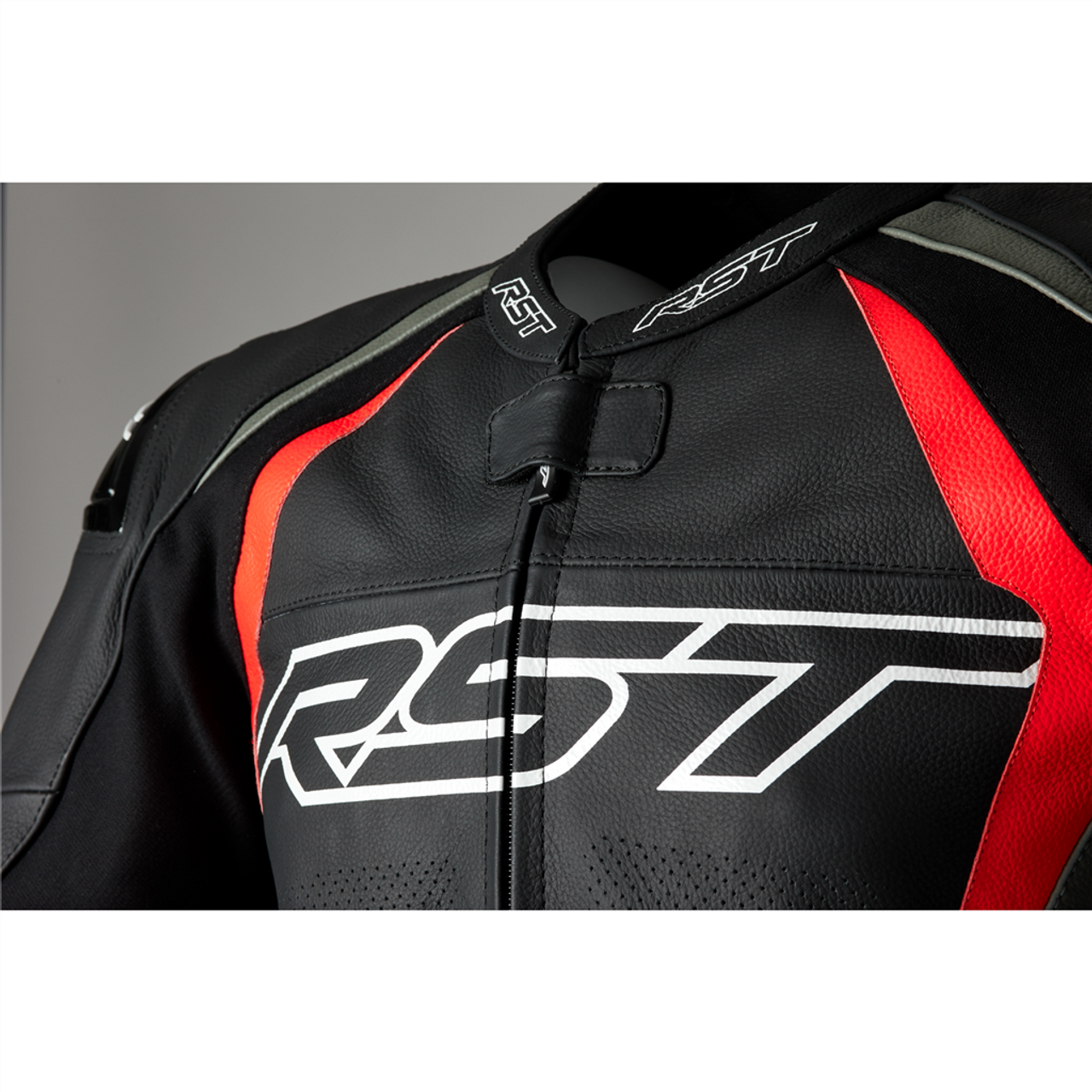 RST Tractech Evo 4 CE Mens Leather Jacket - Black / Grey / Flo Red 5 RST Tractech Evo 4 CE Mens Leather Jacket - Black / Grey / Flo Red - Image 3