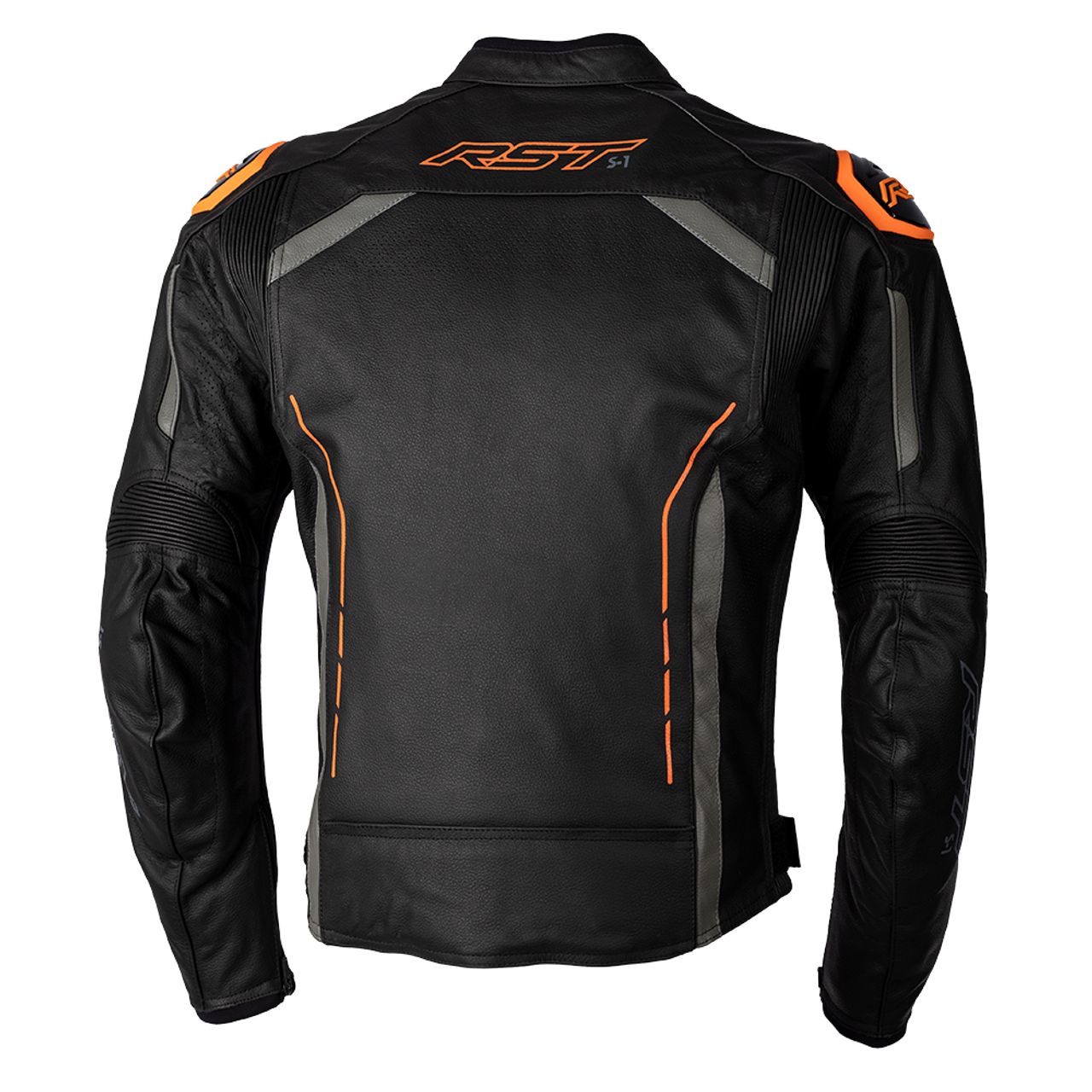 RST S1 CE Mens Leather Jacket - Black / Grey / Neon Orange 4 RST S1 CE Mens Leather Jacket - Black / Grey / Neon Orange - Image 2