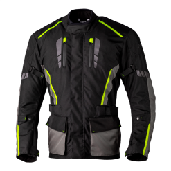 RST Axiom Plus Airbag CE Mens Textile Jacket - Black / Grey / Flo Yellow