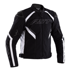RST Sabre Airbag CE Mens Textile Jacket - Black / White