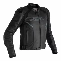 RST Sabre CE Mens Leather Jacket - Black / Black .