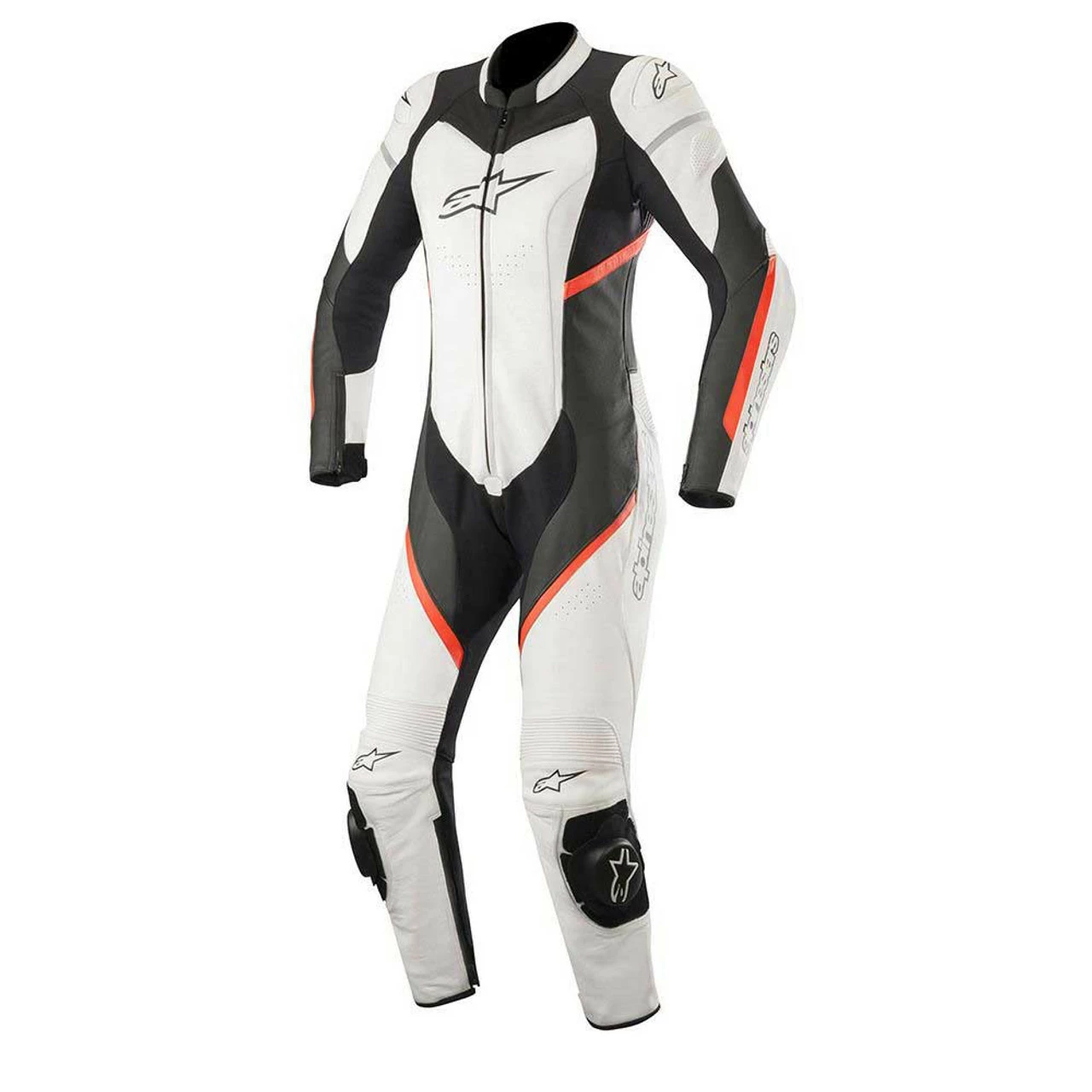 Alpinestars Stella Kira Ladies 1 Piece Leather Suit - Black / White / Red Fluo 3 Alpinestars Stella Kira Ladies 1 Piece Leather Suit - Black / White / Red Fluo