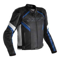 RST Sabre CE Mens Leather Jacket - Black / Blue .