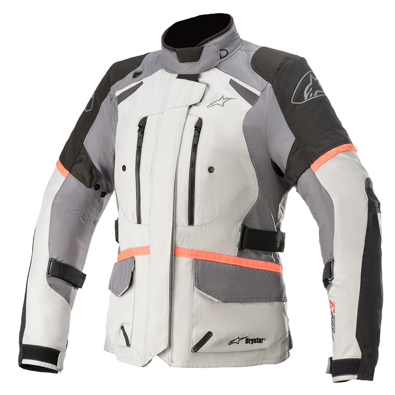 Alpinestars Stella Andes V3 Drystar Textile Ladies Jacket - Grey / Dark Grey / Black / Coral . 3 Alpinestars Stella Andes V3 Drystar Textile Ladies Jacket - Grey / Dark Grey / Black / Coral .