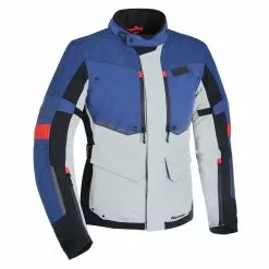 Oxford Mondial Men's Advanced Laminated Textile Jacket - Grey / Blue / Red .