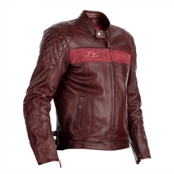 RST IOM TT Brandish CE Mens Leather Jacket - Oxblood .
