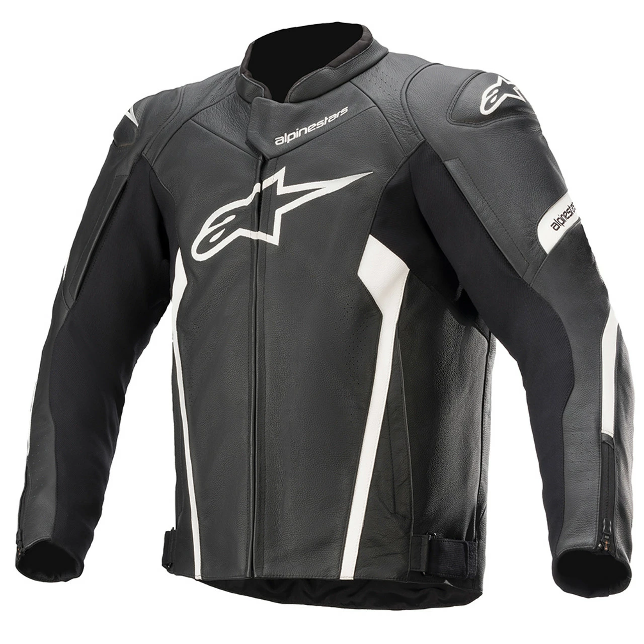 Alpinestars Faster V2 Leather Jacket - Black / White 3 Alpinestars Faster V2 Leather Jacket - Black / White