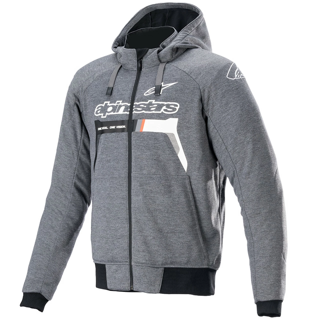 Alpinestars Chrome Ignition Hoodie - Melange / Grey / White 3 Alpinestars Chrome Ignition Hoodie - Melange / Grey / White