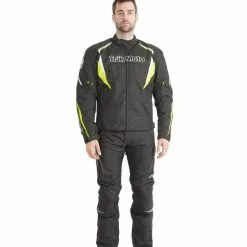 Trik Moto M115 Short Textile Waterproof Jacket - Black / Yellow