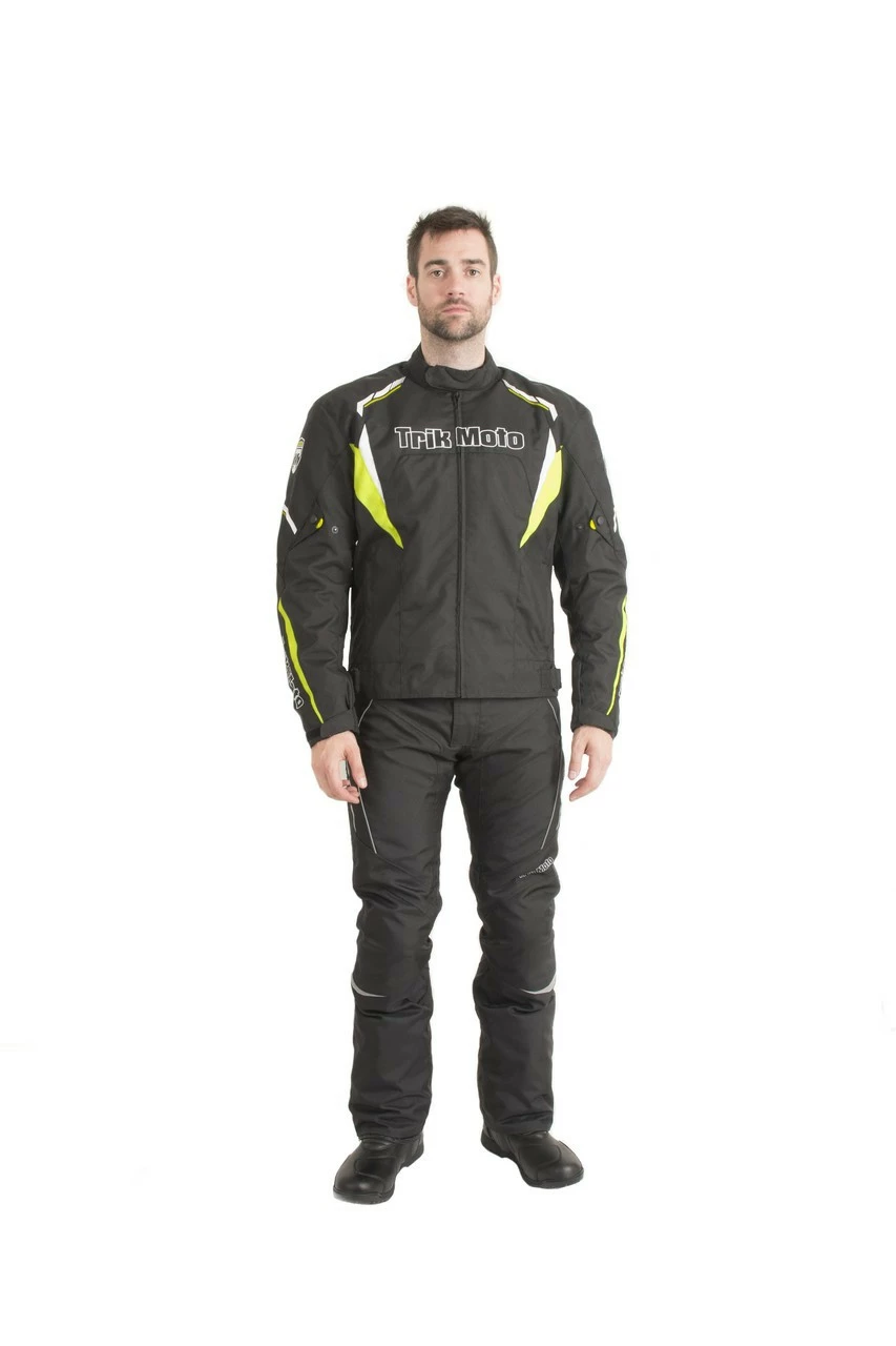 Trik Moto M115 Short Textile Waterproof Jacket - Black / Yellow 3 Trik Moto M115 Short Textile Waterproof Jacket - Black / Yellow